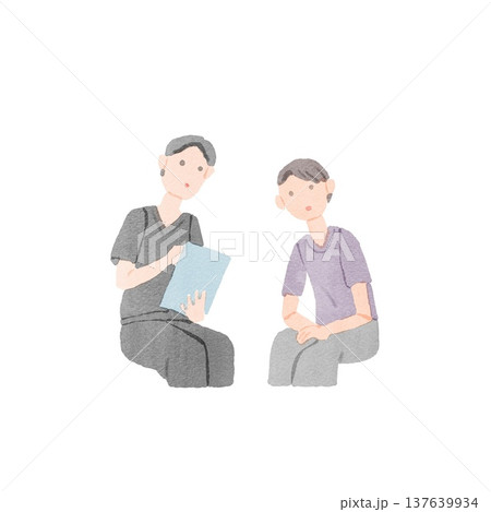 診察を受ける男性のイラスト 137639934