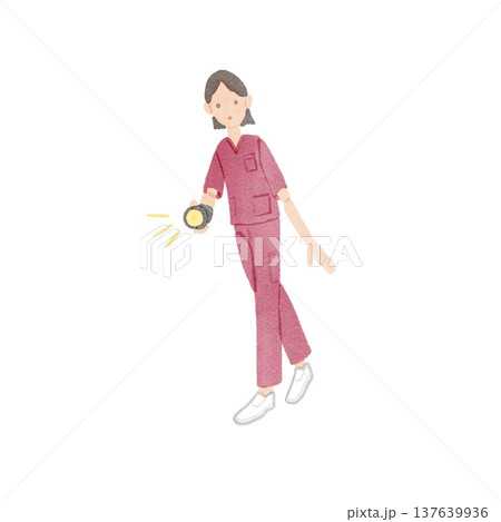 夜勤の巡視をする人のイラスト 137639936