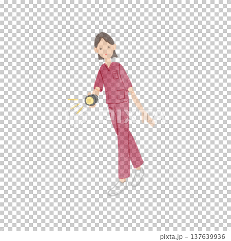 夜勤の巡視をする人のイラスト 137639936