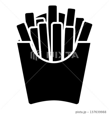 French Fries Fast Food Icon Vector 137639988