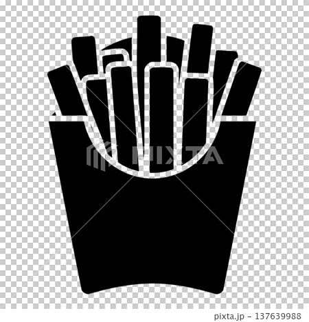 French Fries Fast Food Icon Vector 137639988