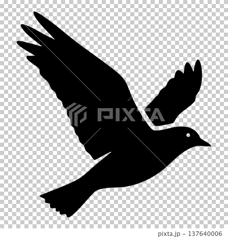 silhouettes doves on white background 137640006