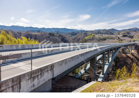 美しい曲線を描く橋梁の構造美 そらさんぽ天龍峡の建築風景 137640328