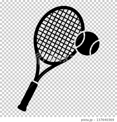 tennis ball and ball isolated on white background 137640369