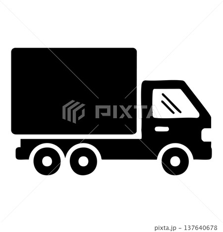 truck with cargo icon, simple style 137640678