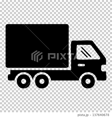 truck with cargo icon, simple style 137640678