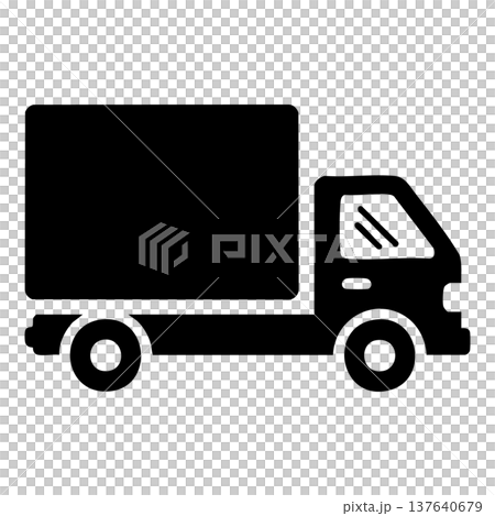 truck with truck icon, simple style 137640679