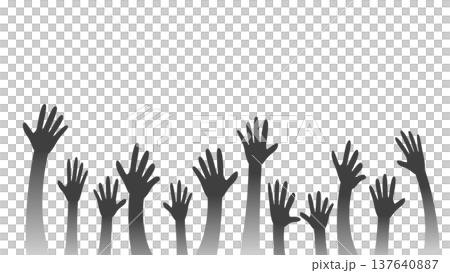 Illustration of many black hands 137640887