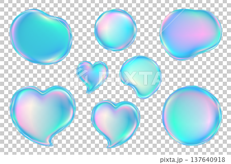 ぷるぷるした色んな形のバブルセット 137640918