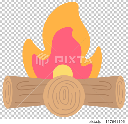 Vibrant Bonfire with Burning Wood Logs for Summer Camping and Outdoor Adventure Vibrant Bonfire with Burning Wood Logs for Summer Camping and Outdoor Adventure 137641106