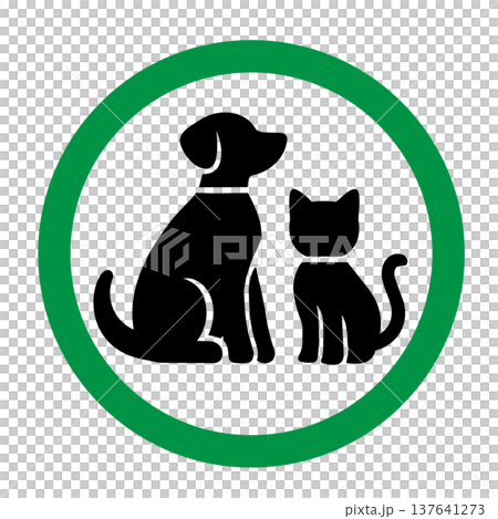 寵物友善標誌（綠色圖示） 137641273