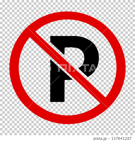 駐車禁止マーク 赤アイコン 137641287