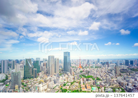 東京都心風景 摩天楼ビル群 東京都心風景 摩天楼ビル群 137641457