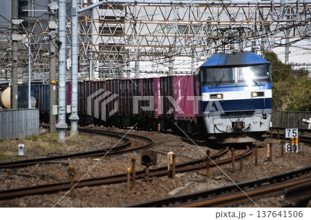 大船駅を駅を通過する貨物列車 大船駅を駅を通過する貨物列車 137641506