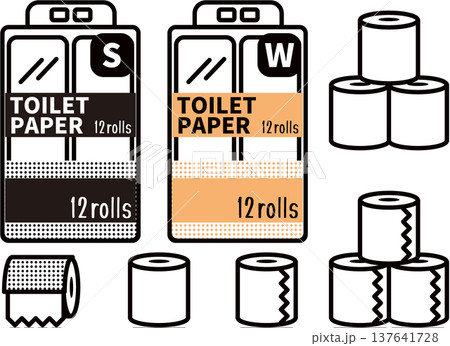 トイレットペーパーイラスト集 137641728