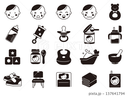 ベビー用品アイコン02　Baby Goods Icon 137641794
