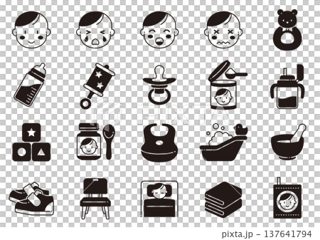 ベビー用品アイコン02　Baby Goods Icon 137641794