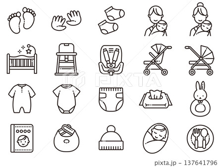 ベビー用品アイコン04 Baby Goods Icon ベビー用品アイコン04 Baby Goods Icon 137641796