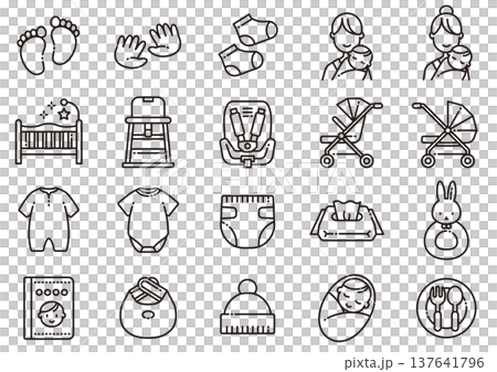 ベビー用品アイコン04 Baby Goods Icon ベビー用品アイコン04 Baby Goods Icon 137641796