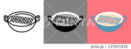 シンプルなもつ鍋のアイコン シンプルなもつ鍋のアイコン 137641836