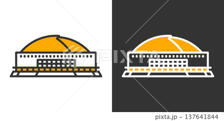 シンプルな福岡ドームのアイコン シンプルな福岡ドームのアイコン 137641844