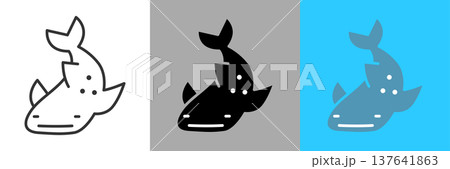 編集可能なジンベエザメのアイコン 137641863