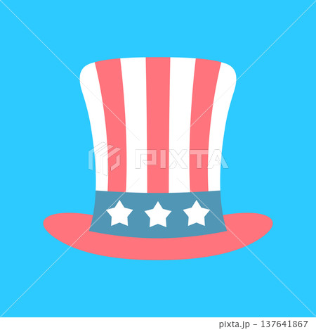 星条旗ハットのシンプルなアイコン 137641867