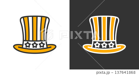 星条旗ハットのシンプルなアイコン 星条旗ハットのシンプルなアイコン 137641868