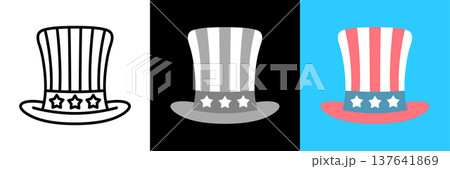 星条旗ハットのシンプルなアイコン 137641869