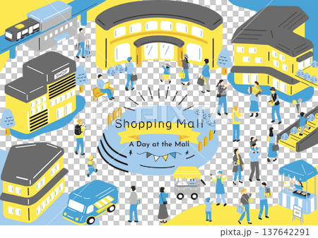 ショッピングモールで楽しむ人たち 137642291