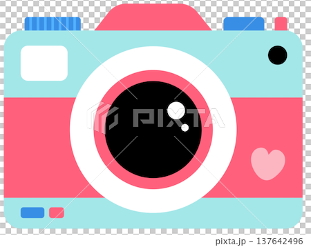 Modern Digital Camera for Photography Travel Adventure and Memories Capture Colorful Gadget 137642496