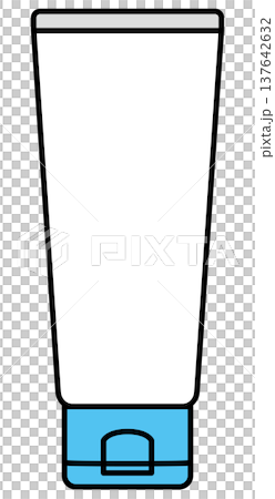 シンプルタッチのチューブ型容器のイラスト（青と白） 137642632