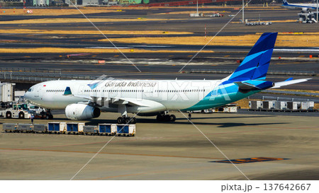 ガルーダ航空 羽田空港 出発 飛行機 機体 137642667