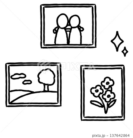 手描きの写真フレームのシンプルなアイコン素材 137642864
