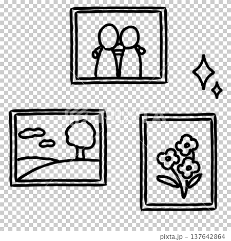 手描きの写真フレームのシンプルなアイコン素材 137642864