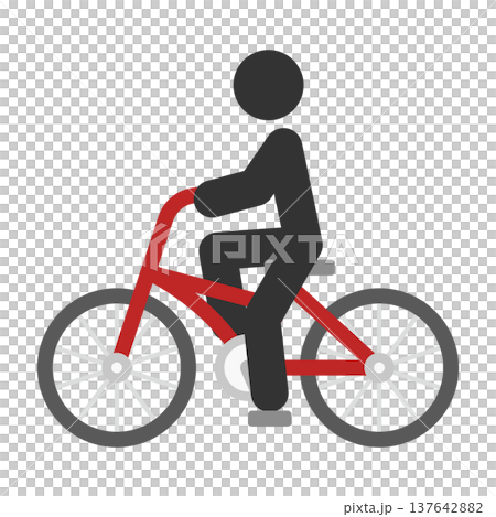 Bicycle rider pictogram Bicycle rider pictogram 137642882
