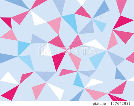 幾何学模様　三角形　ブルー 137642951