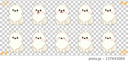 色んな表情のポメラニアンのイラストセット 137643069