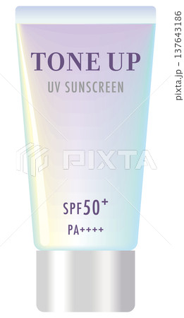 紫系のトーンアップタイプの日焼け止め（SPF50+・PA++++） 137643186