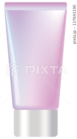 チューブタイプの化粧品のイメージイラスト（ピンク系） 137643190