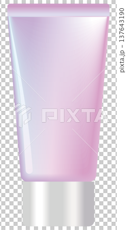 チューブタイプの化粧品のイメージイラスト（ピンク系） 137643190