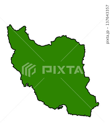 イランの地図(縁取りグリーン) イランの地図(縁取りグリーン) 137643357
