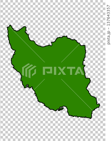 イランの地図(縁取りグリーン) イランの地図(縁取りグリーン) 137643357