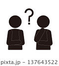 考えるポーズと疑問符のピクトグラム 137643522