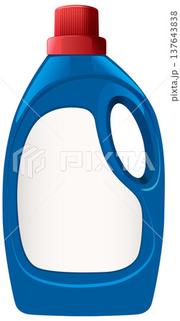 Blue Plastic Detergent Bottle with Red Cap Vector Illustration Blue Plastic Detergent Bottle with Red Cap Vector Illustration 137643838
