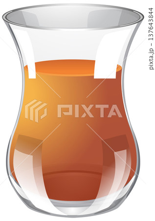 Traditional Turkish Tea in Curved Glass Traditional Turkish Tea in Curved Glass 137643844