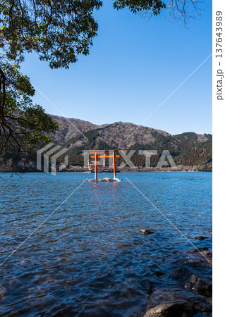 最強のパワースポット。龍神を祀る箱根・九頭竜神社本宮の神秘的な水中鳥居 137643989