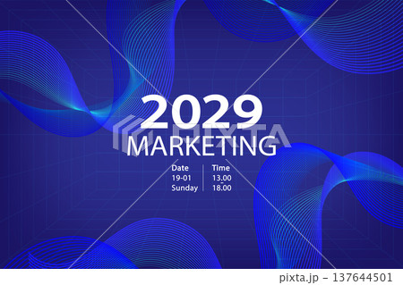 Elevate your tech brand with this futuristic blue abstract vector. Featuring digital grid waves and elegant light effects, it is perfect for technology webinars, cyber security seminars, and IT busine Elevate your tech brand with this futuristic blue abstract vector. Featuring digital grid waves and elegant light effects, it is perfect for technology webinars, cyber security seminars, and IT busine 137644501
