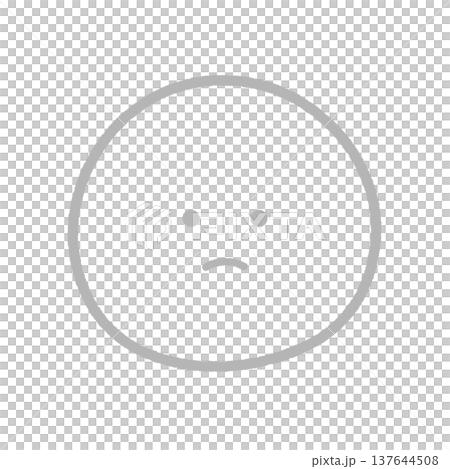 ムッとした表情のシンプルでかわいい顔の絵文字 - 不満･NGやNO･低評価の手描きの感情アイコン素材 137644508