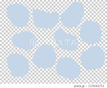 一組可愛蓬鬆的藍色對話框 137644751